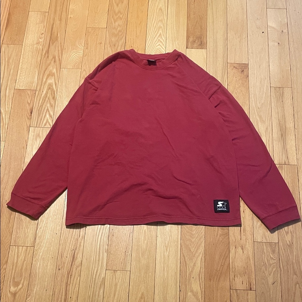 STARTER Men's Red Long Sleeve Tee
